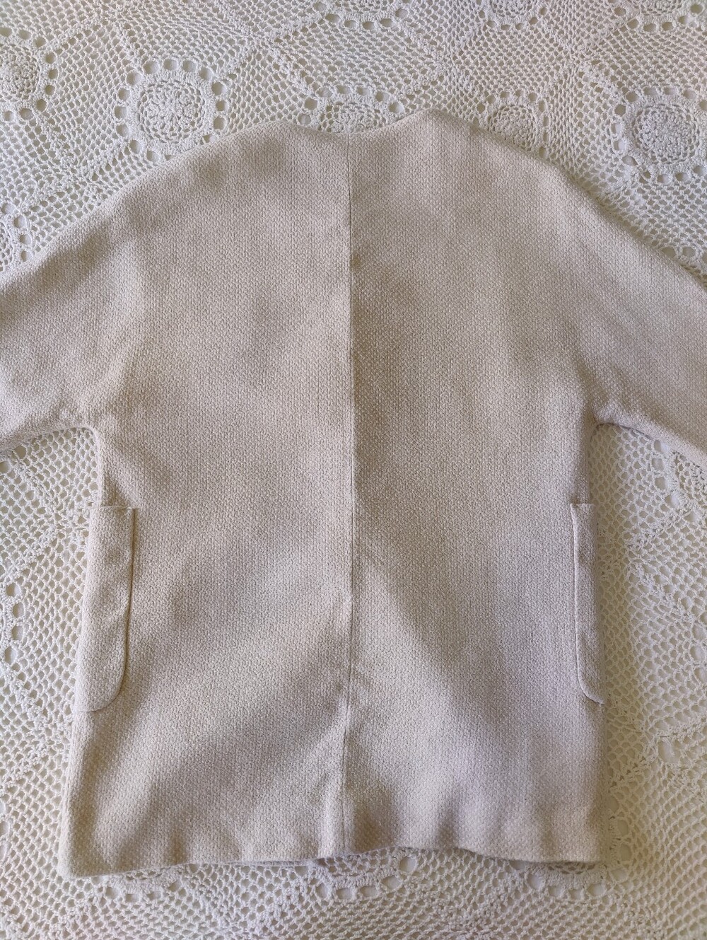 Massimo Dutti Cream and Beige Linen Coat - Picture 2 of 9